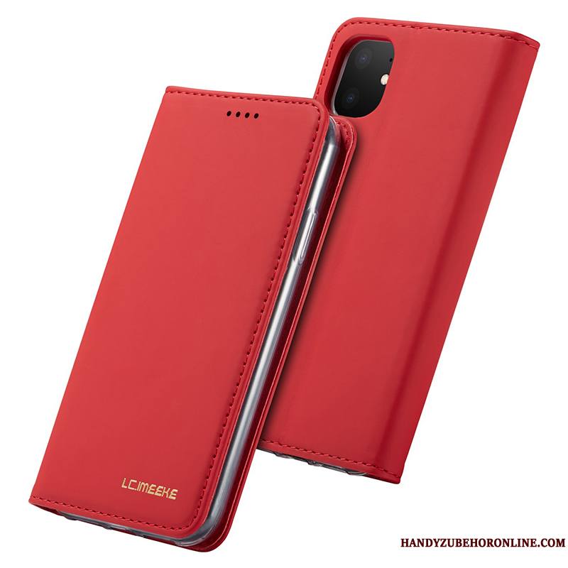 iPhone 11 Rouge Incassable Marque De Tendance Nouveau Qualité Coque De Téléphone Étui En Cuir