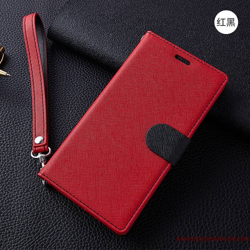 iPhone 11 Étui En Cuir Housse Téléphone Portable Modèle De Mot Rouge Protection Coque De Téléphone