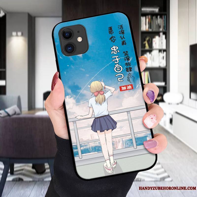 iPhone 12 Charmant Coque De Téléphone Personnalité Dessin Animé Délavé En Daim Cuir Gaufrage