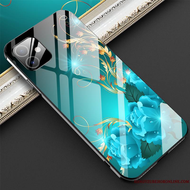 iPhone 12 Coque De Téléphone Mode Personnalité Marque De Tendance Bleu Incassable Tout Compris