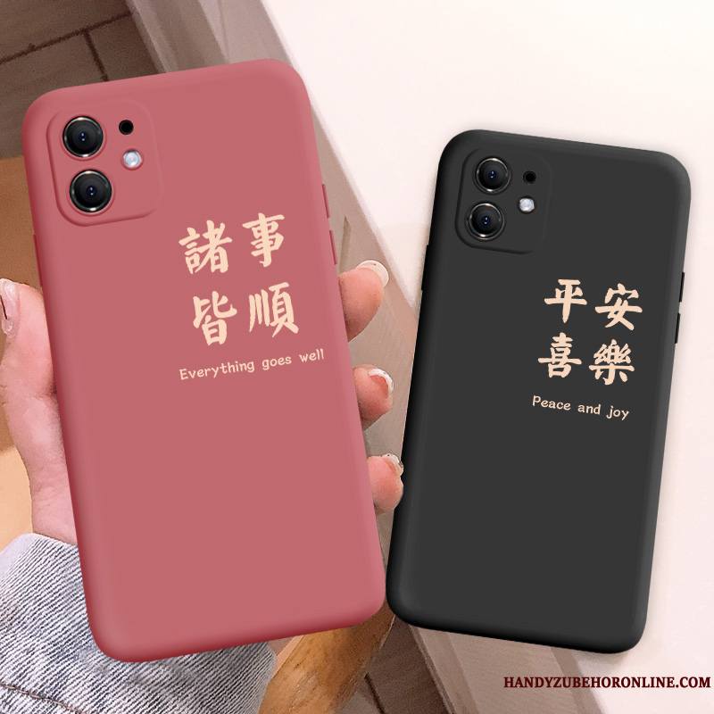 iPhone 12 Créatif Rouge Tout Compris Nouveau Silicone Coque De Téléphone