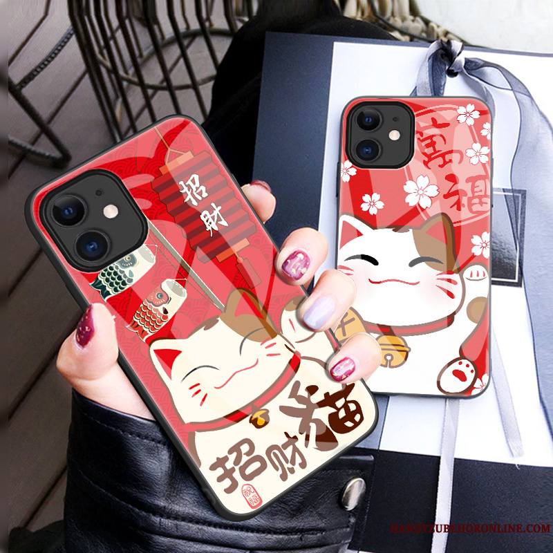 iPhone 12 Mini Coque Dessin Animé Chat Tendance Personnalité Richesse Nouveau Tout Compris