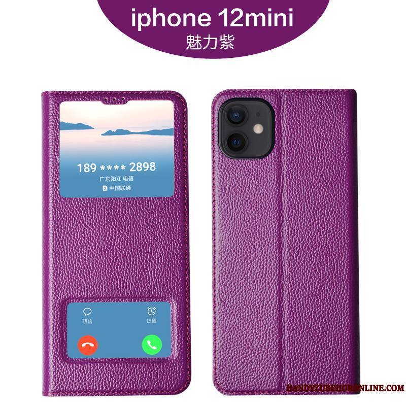 iPhone 12 Mini Cuir Coque De Téléphone Étui En Cuir Luxe Qualité Protection Cuir Véritable