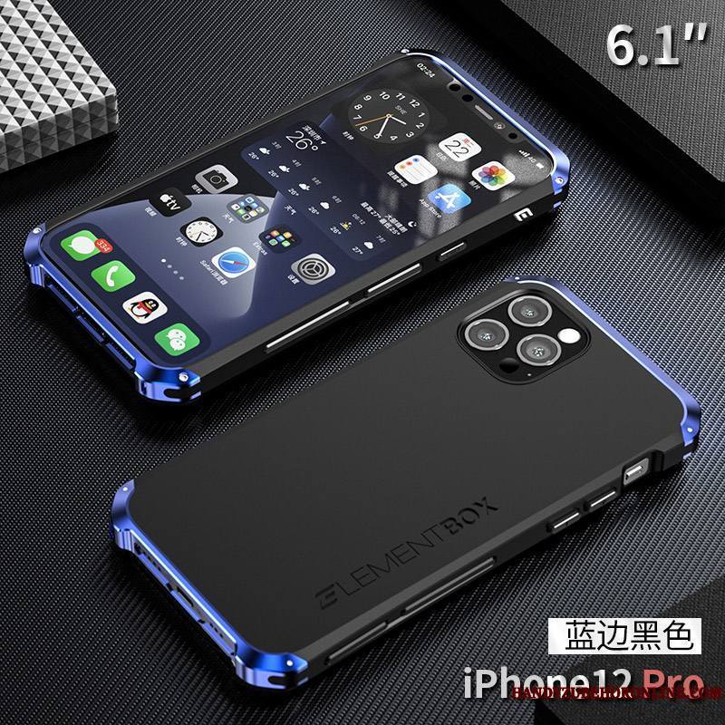 iPhone 12 Pro Border Métal Coque Protection Nouveau De Téléphone Silicone