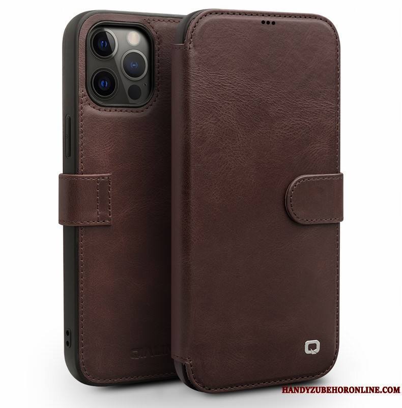 iPhone 12 Pro Luxe Coque De Téléphone Cuir Véritable Tout Compris Housse Étui Carte