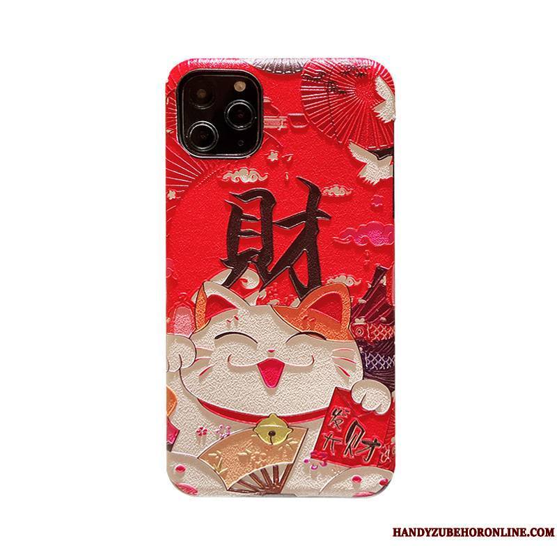 iPhone 12 Pro Max Coque Style Chinois Richesse Amoureux Chat Nouveau Personnalité Tout Compris