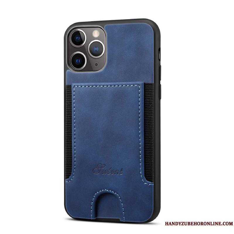 iPhone 12 Pro Max Couvercle Arrière Coque De Téléphone Étui En Cuir Nouveau Élastique Bleu Protection