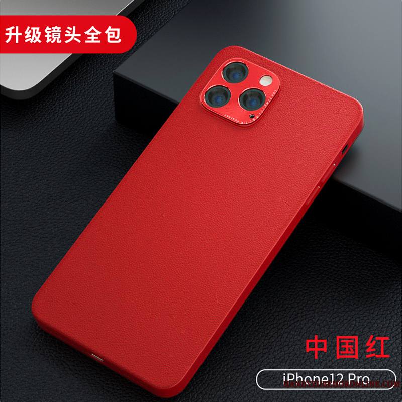 iPhone 12 Pro Max Tout Compris Coque De Téléphone Créatif Protection Rouge Incassable Cuir