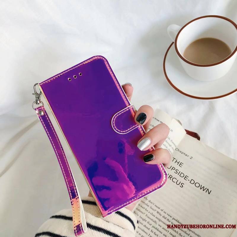 iPhone 12 Étui En Cuir Protection Housse Violet Coque De Téléphone