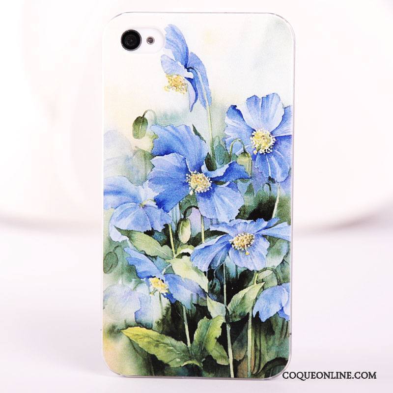 iPhone 4/4s Coque Difficile Bleu Téléphone Portable Dessin Animé Peinture Protection Étui