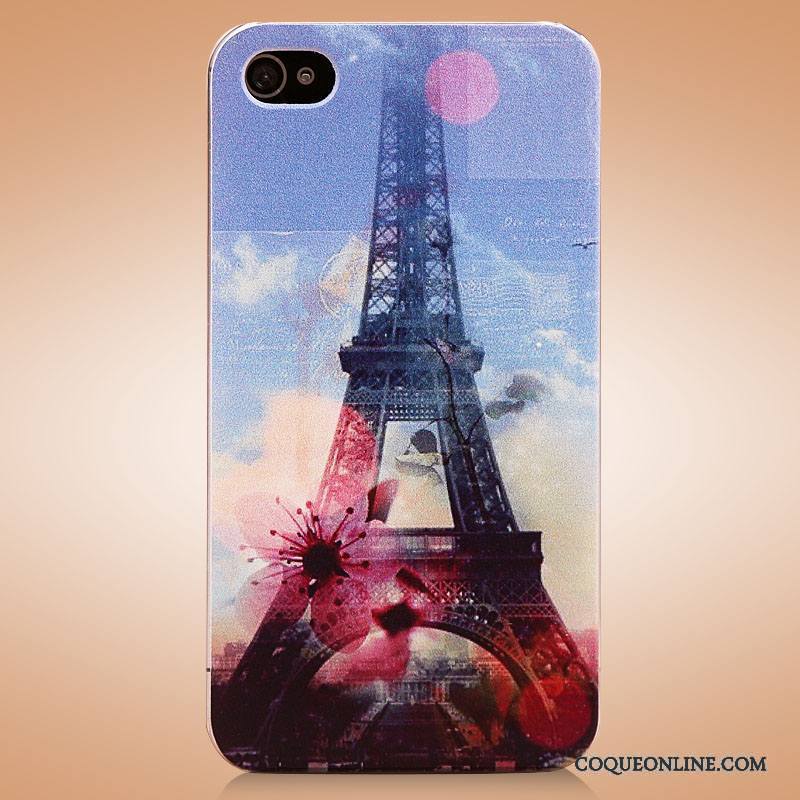 iPhone 4/4s Coque Étui Couvercle Arrière Légère Strass Peinture Bleu Tendance