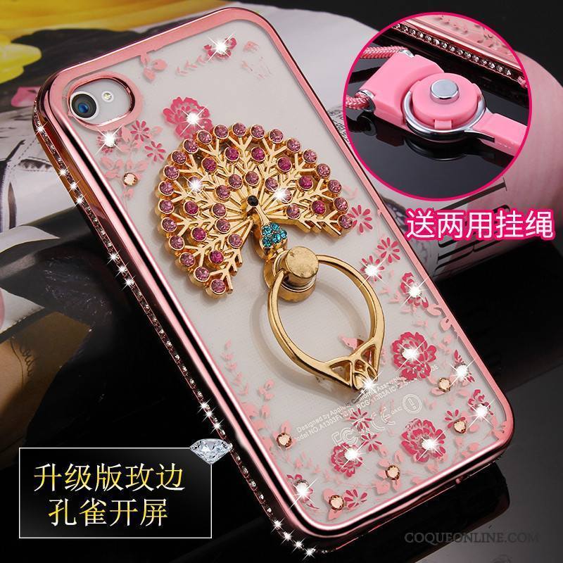 iPhone 4/4s Or Rose Coque De Téléphone Protection Fluide Doux Ornements Suspendus Étui Tout Compris