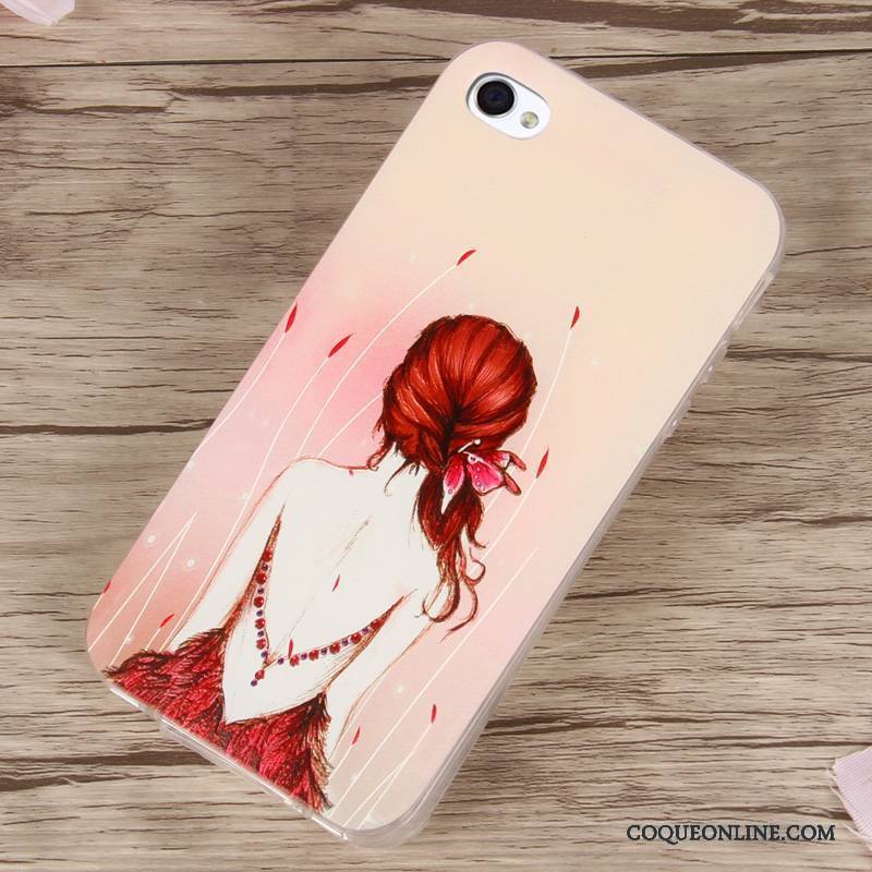 iPhone 4/4s Protection Gaufrage Dessin Animé Étui Coque De Téléphone Fluide Doux Rouge