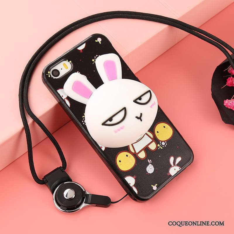 iPhone 5/5s Coque De Téléphone Incassable Silicone Ornements Suspendus Fluide Doux Dessin Animé Téléphone Portable