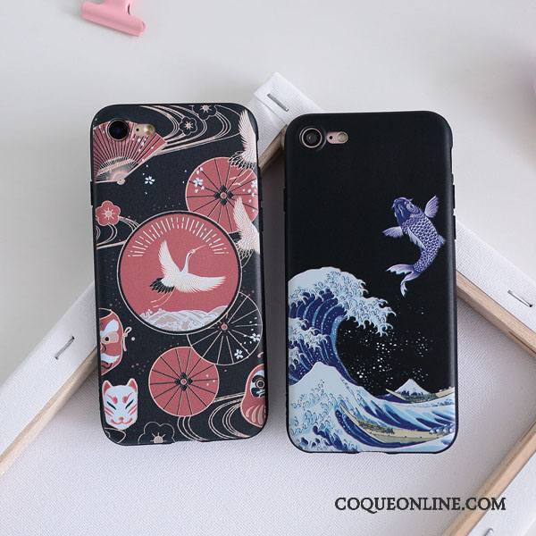 iPhone 5/5s Coque Grue Sakura Chat Étui Fluide Doux Noir Tout Compris