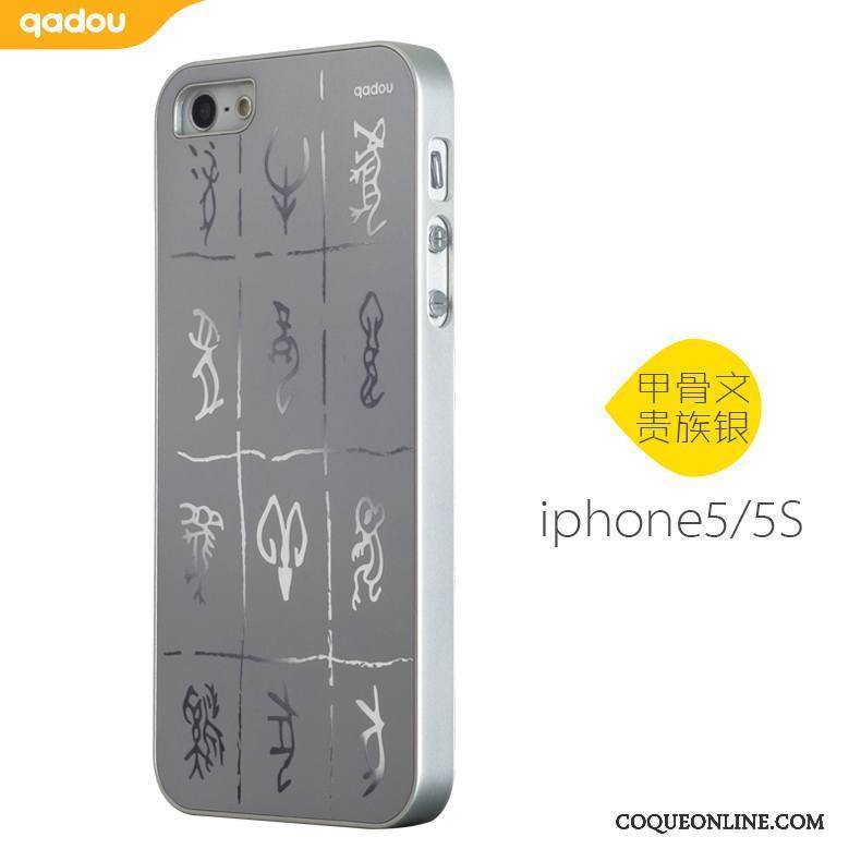 iPhone 5/5s Coque Incassable Métal Créatif Argent Protection Étui