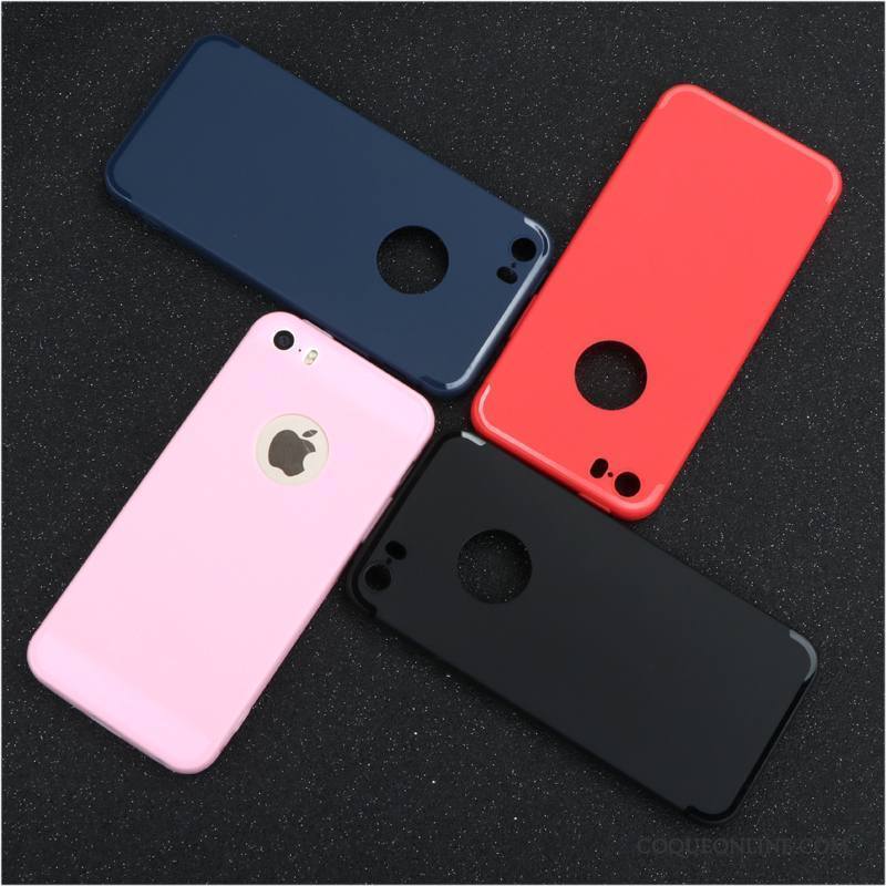 iPhone 5/5s Coque Silicone Protection Créatif Tout Compris Délavé En Daim Fluide Doux Rouge