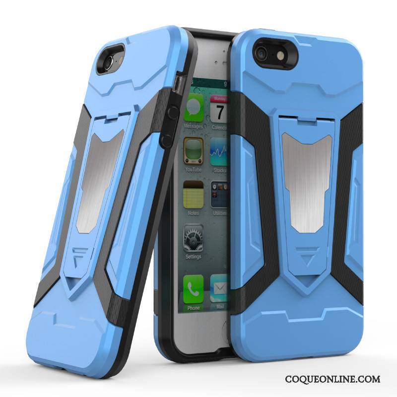 iPhone 5/5s Coque Silicone Tendance Bleu Étui Tout Compris Magnétisme Incassable