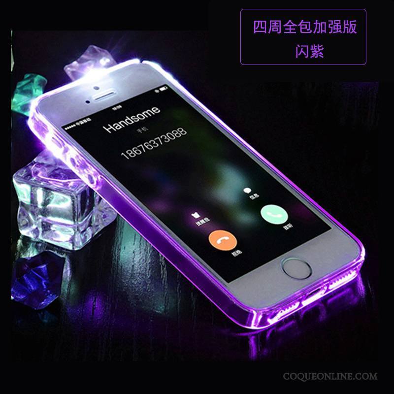iPhone 5/5s Coque Violet Étui Transparent De Téléphone Téléphone Portable Protection
