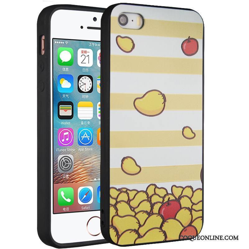 iPhone 5/5s Fluide Doux Jaune Dessin Animé Protection Créatif Coque De Téléphone Ornements Suspendus