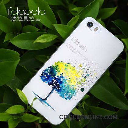 iPhone 5/5s Gaufrage Incassable Créatif Blanc Coque De Téléphone Étui Fluide Doux