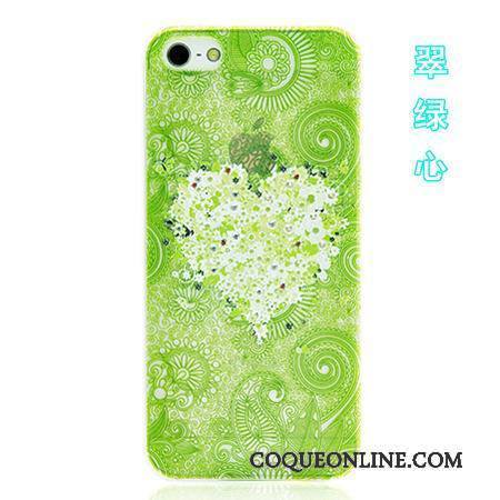iPhone 5/5s Jaune Dessin Animé Étui Protection Vert Couleur Coque