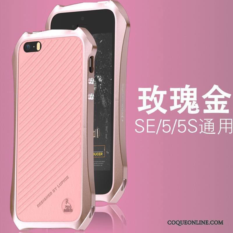 iPhone 5/5s Métal Or Rose Incassable Coque De Téléphone Nouveau Border