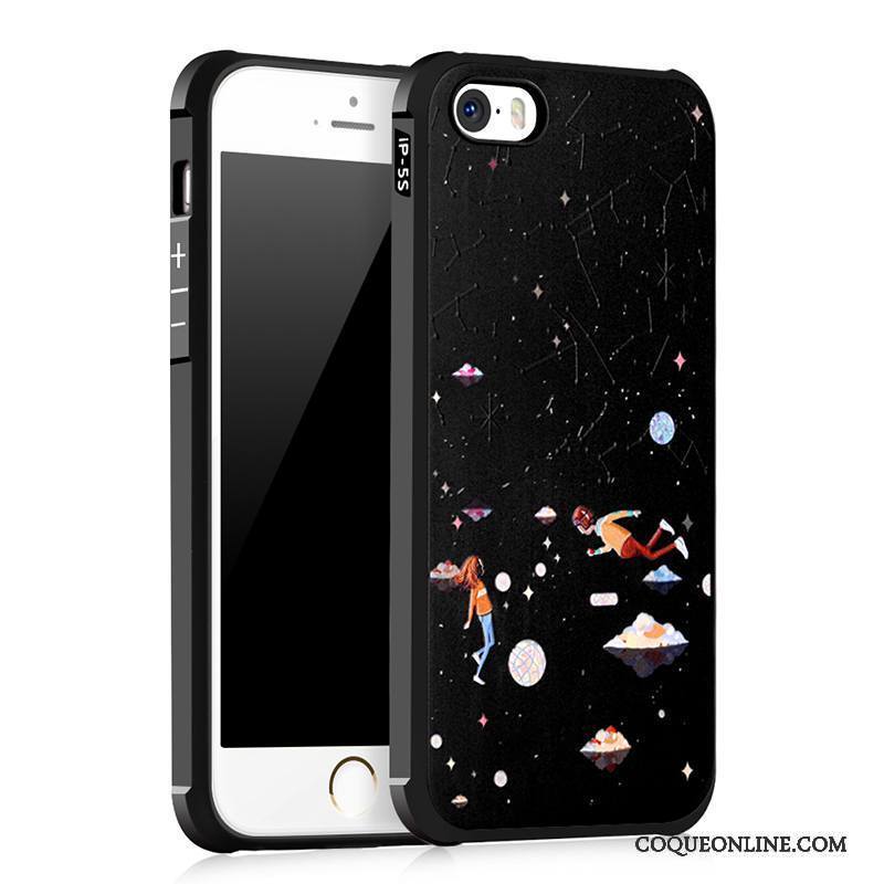 iPhone 5/5s Protection Noir Silicone Fluide Doux Incassable Coque Étui