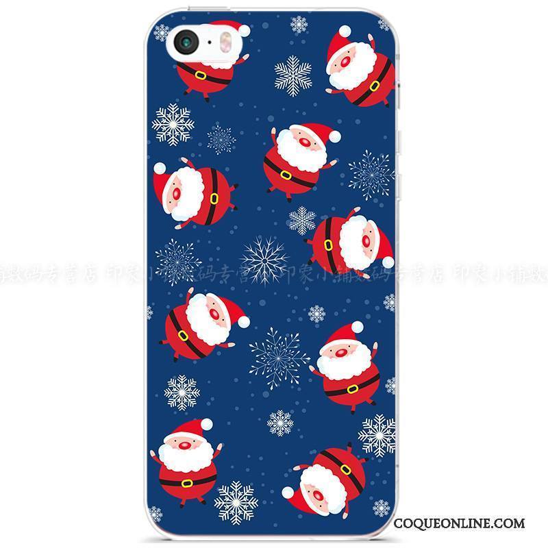 iPhone 5/5s Protection Noël Amoureux Bleu Coque De Téléphone Vent Fluide Doux