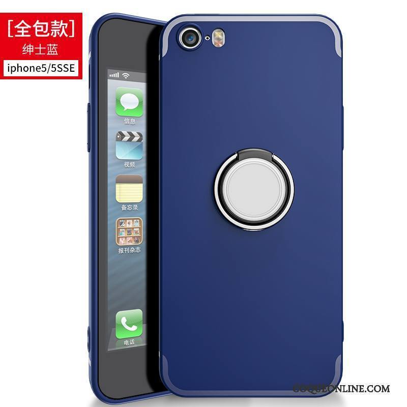 iPhone 5/5s Protection Étui Incassable Délavé En Daim Créatif Coque De Téléphone Bleu