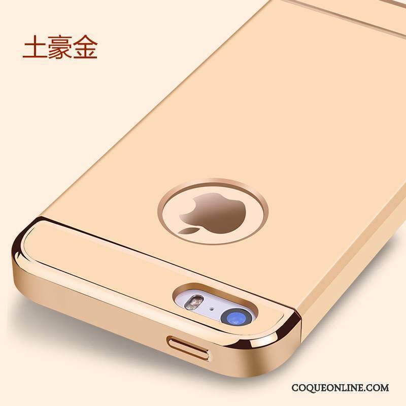 iPhone 5/5s Tout Compris Incassable Tendance Délavé En Daim Coque De Téléphone Or Protection