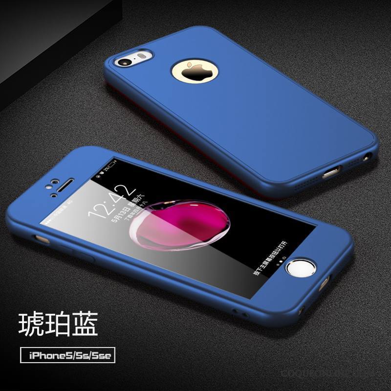 iPhone 5/5s Très Mince Fluide Doux Tendance Coque De Téléphone Bleu Délavé En Daim Simple