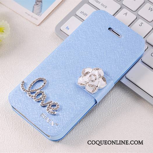 iPhone 5/5s Téléphone Portable Incassable Étui En Cuir Tout Compris Coque De Téléphone Bleu Clamshell