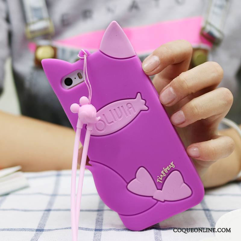 iPhone 5c Coque Incassable Violet Étui Dessin Animé Gris Créatif Tout Compris