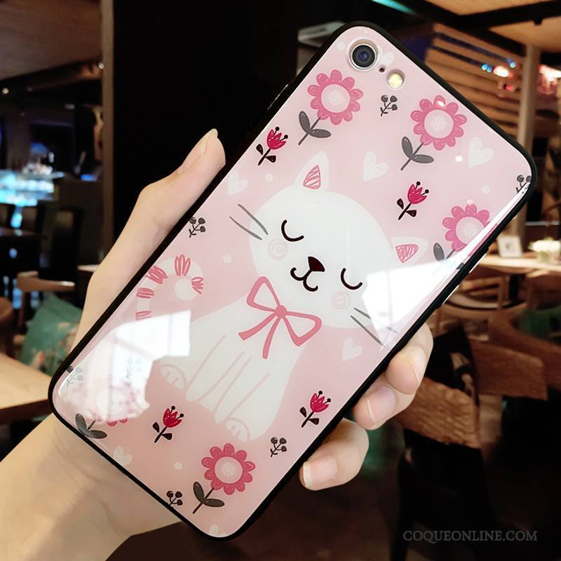 iPhone 6/6s Bleu Rose Miroir Fluide Doux Incassable Dessin Animé Coque De Téléphone