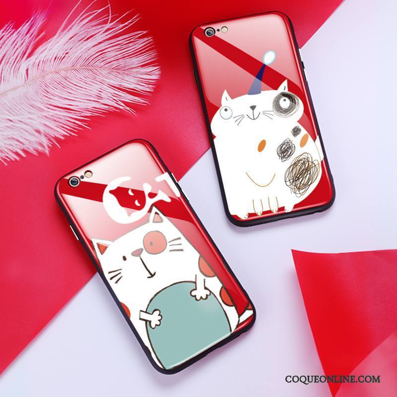 iPhone 6/6s Coque De Téléphone Difficile Verre Rouge Créatif Dessin Animé