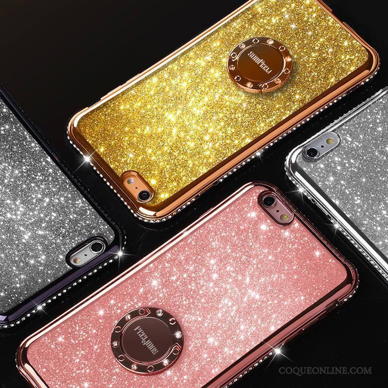 iPhone 6/6s Coque Fluide Doux Or Transparent Silicone Une Agrafe Tendance Incassable