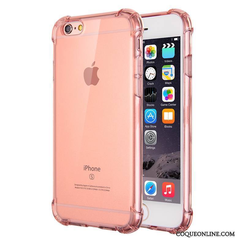 iPhone 6/6s Coque Fluide Doux Transparent Incassable Or Rose Tendance Silicone