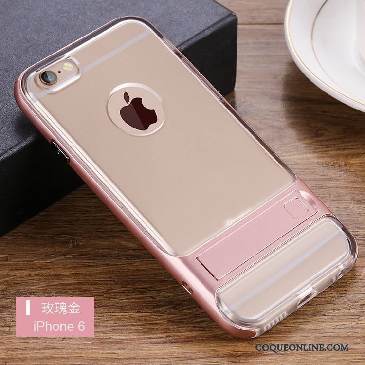 iPhone 6/6s Coque Incassable Délavé En Daim Support Silicone Tout Compris Protection Étui