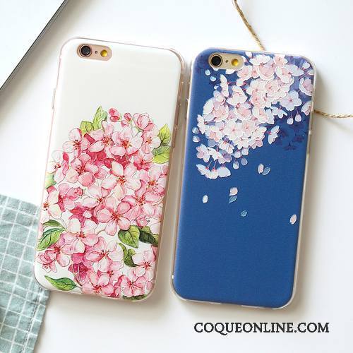 iPhone 6/6s Fluide Doux Bleu Coque Nouveau Gaufrage Silicone Étui