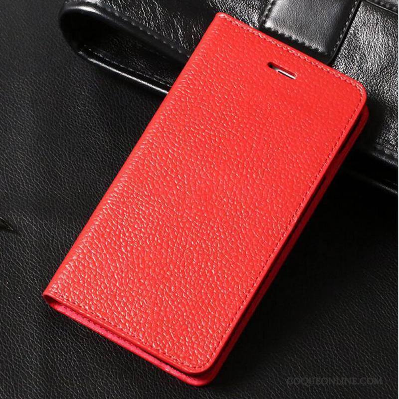 iPhone 6/6s Incassable Clamshell Rouge Coque De Téléphone Business Cuir Véritable Étui