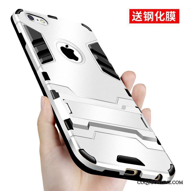 iPhone 6/6s Incassable Pu Étui Protection Silicone Argent Coque De Téléphone