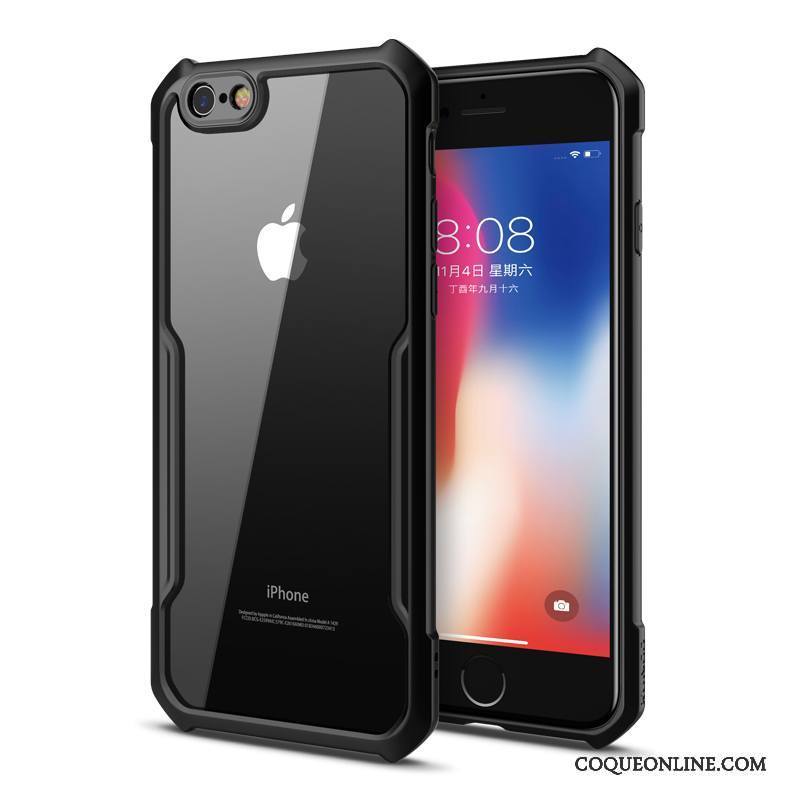 iPhone 6/6s Noir Transparent Coque De Téléphone Silicone Tout Compris Tendance Étui