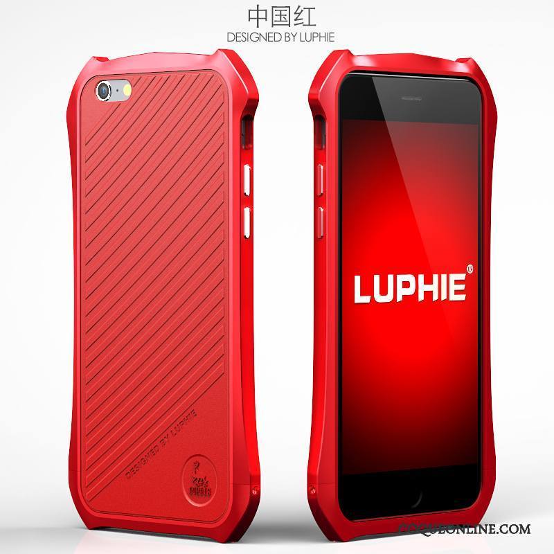 iPhone 6/6s Plus Coque Border Métal Étui Nouveau Tendance Rouge Téléphone Portable