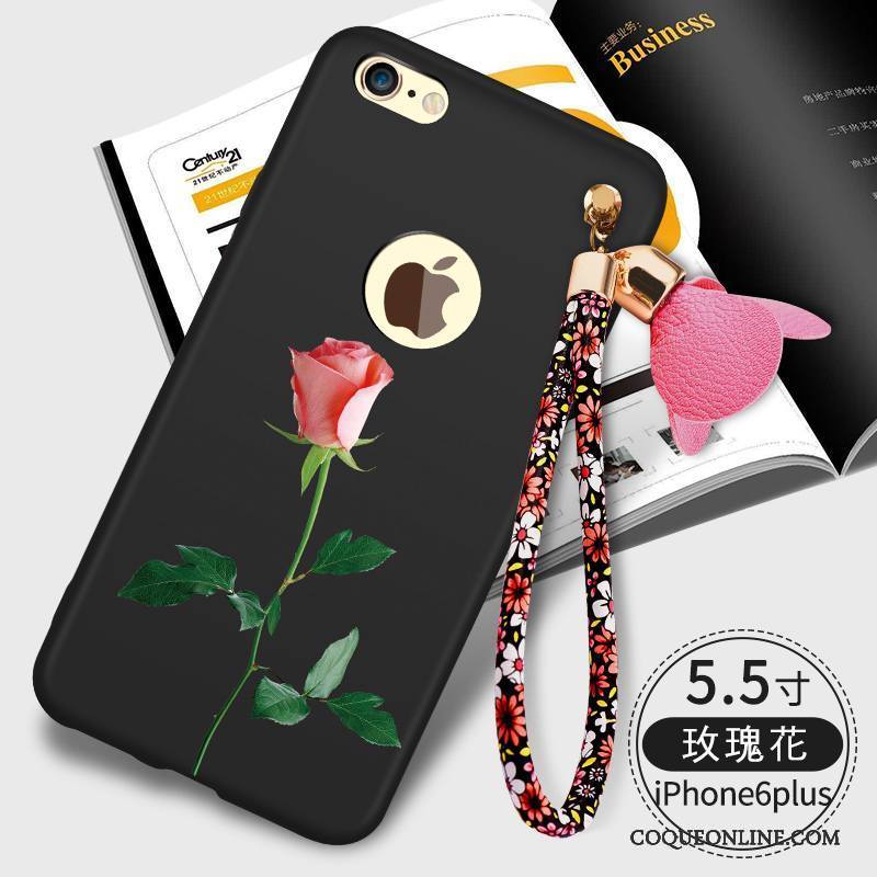 iPhone 6/6s Plus Coque Personnalité Tout Compris Noir Téléphone Portable Silicone Étui Tendance