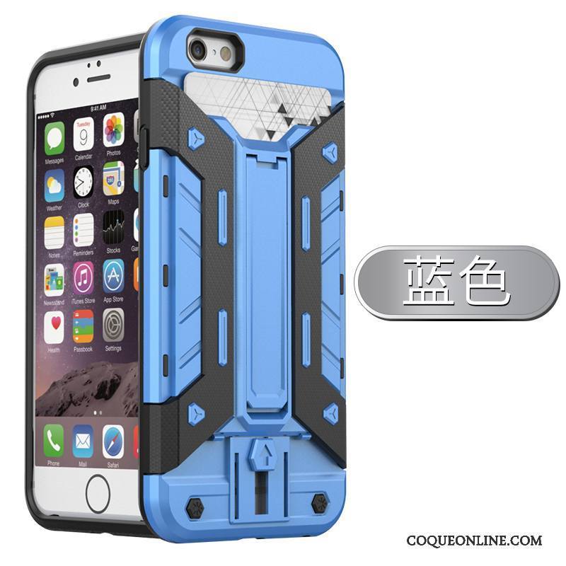 iPhone 6/6s Plus Coque Support Silicone Personnalité Créatif Bleu Tendance Cool