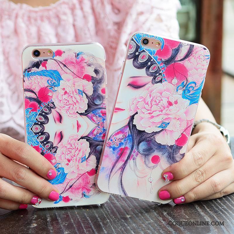 iPhone 6/6s Plus Créatif Opéra De Pékin Hua Dan Coque De Téléphone Style Chinois Rose Personnalité