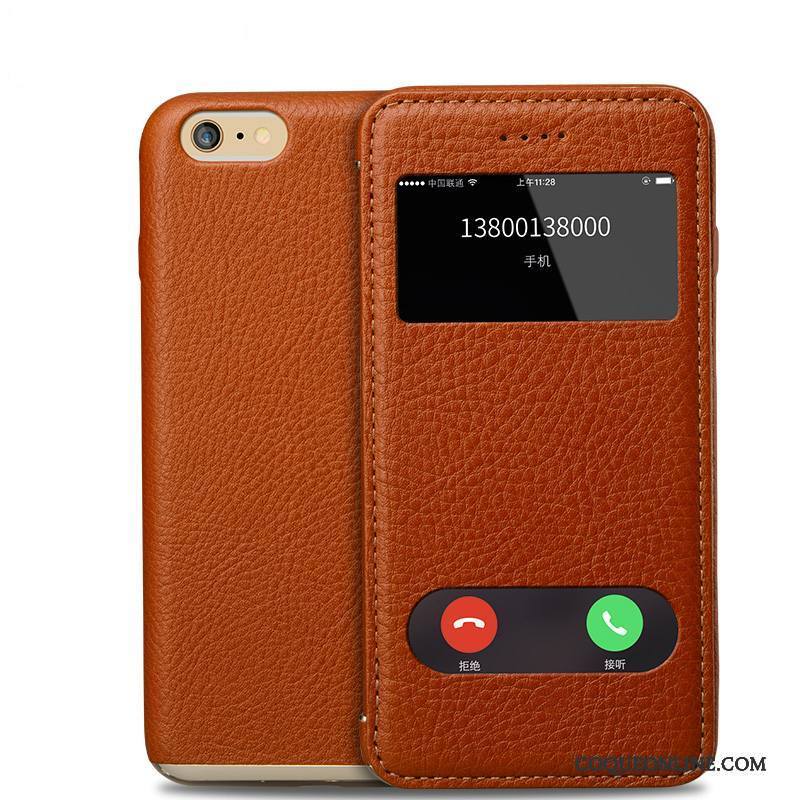 iPhone 6/6s Plus Cuir Véritable Housse Étui En Cuir Coque Téléphone Portable Bovins De Téléphone