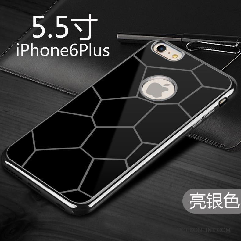 iPhone 6/6s Plus Fluide Doux Coque De Téléphone Argent Silicone Noir Étui Europe