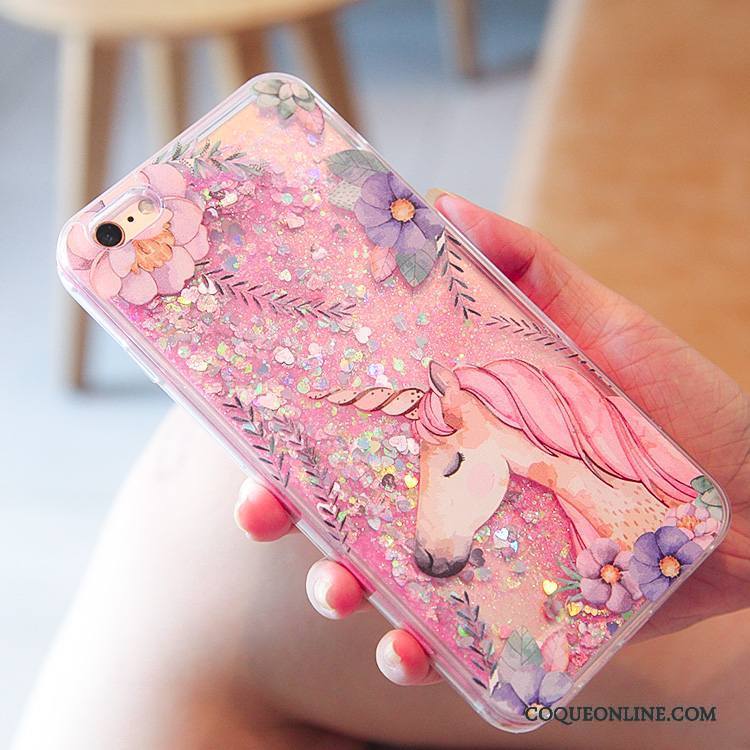 iPhone 6/6s Plus Incassable Rose Coque De Téléphone Oiseau Quicksand